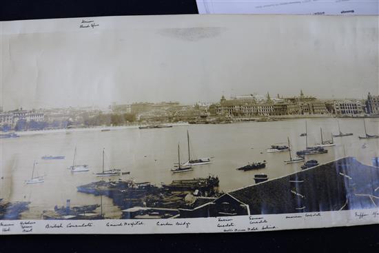 An early 20th century panoramic photo of Shanghai harbour